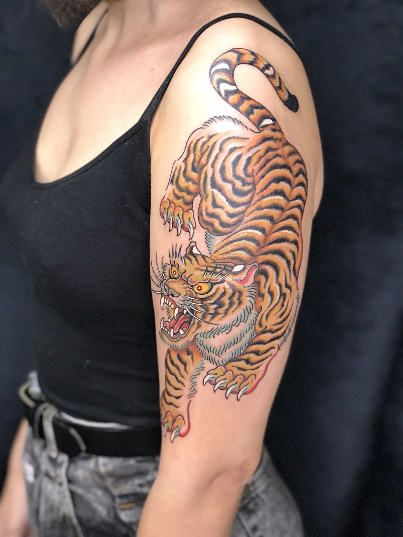 Tiger By Abel Sanchez Red Dagger Tattoo Houston Tx R Tattoos