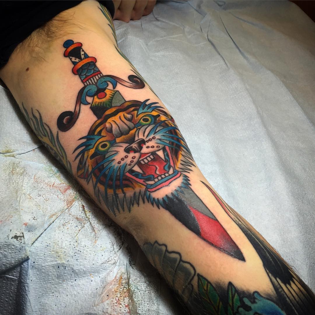 Tigerdagger Mike Emmett Front Street Tattoo Traverse City Michigan R Traditionaltattoos