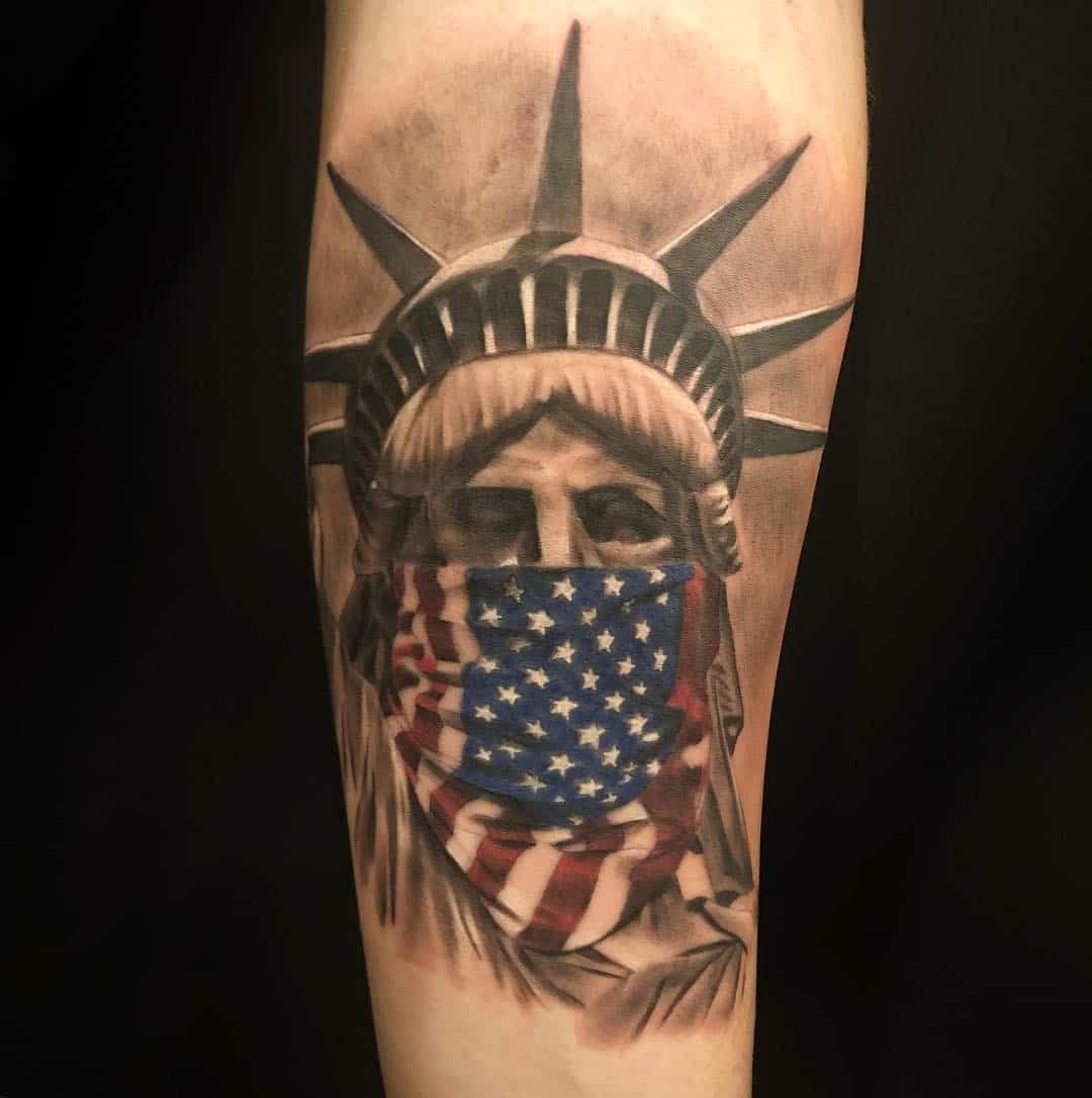 Top 30 American Flag Tattoo Design Ideas Sleeve Back Black And White