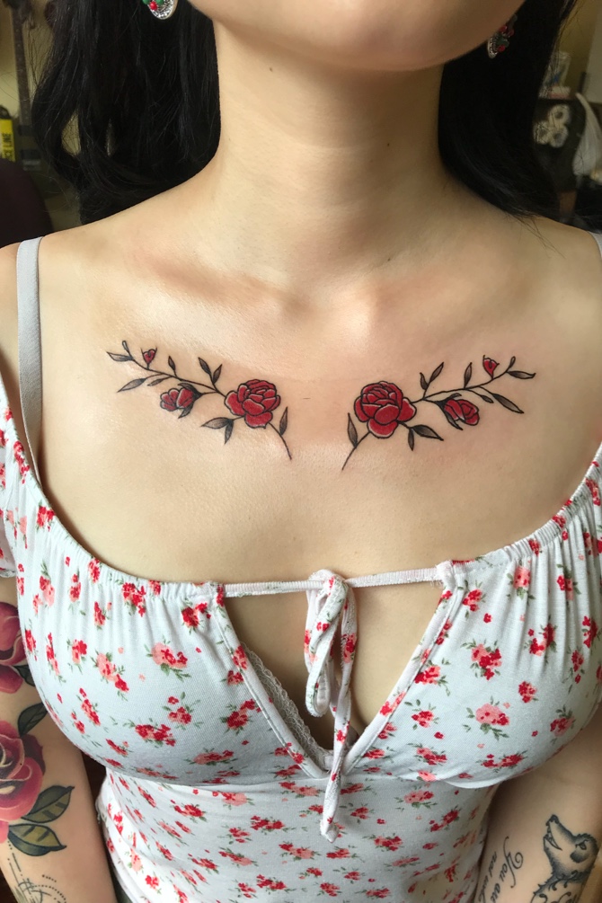 Top 72 Rose Tattoo Chest Super Hot In Cdgdbentre