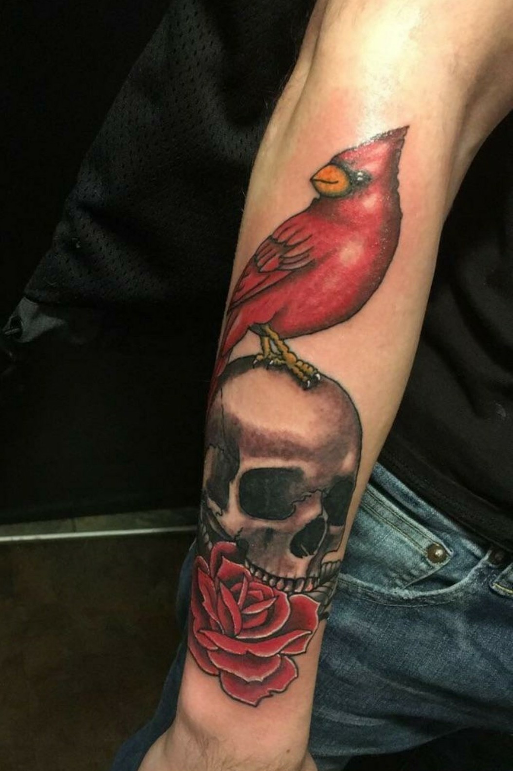 Top More Than 65 Cardinal Tattoo With Flowers Latest In Cdgdbentre