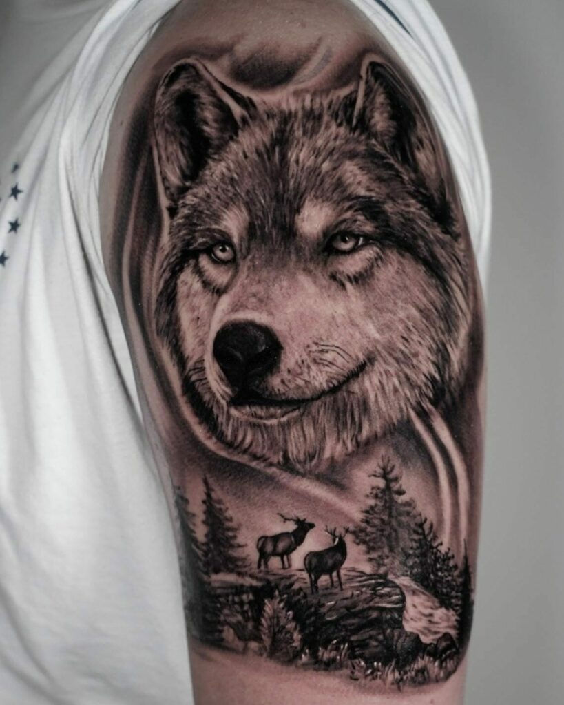 Top More Than 84 Wolf Tattoo Sleeve Latest In Coedo Com Vn