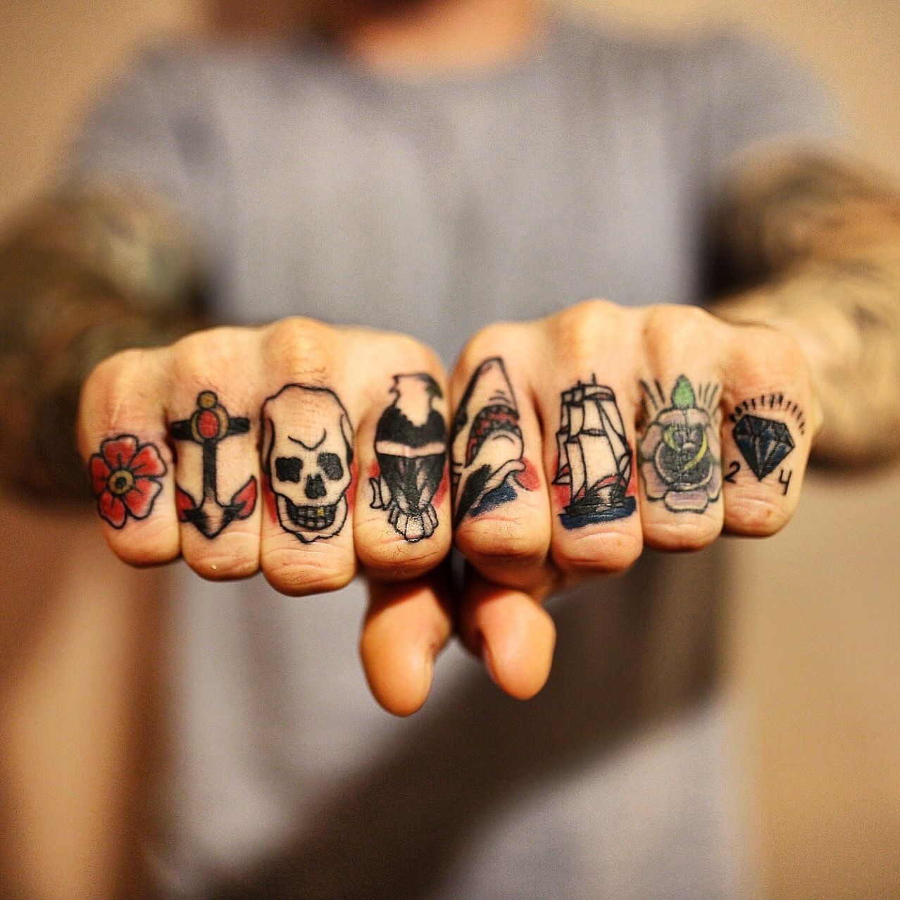 Traditional Horseshoe Tattoo Knuckle Tattoos Up Tattoos Badass