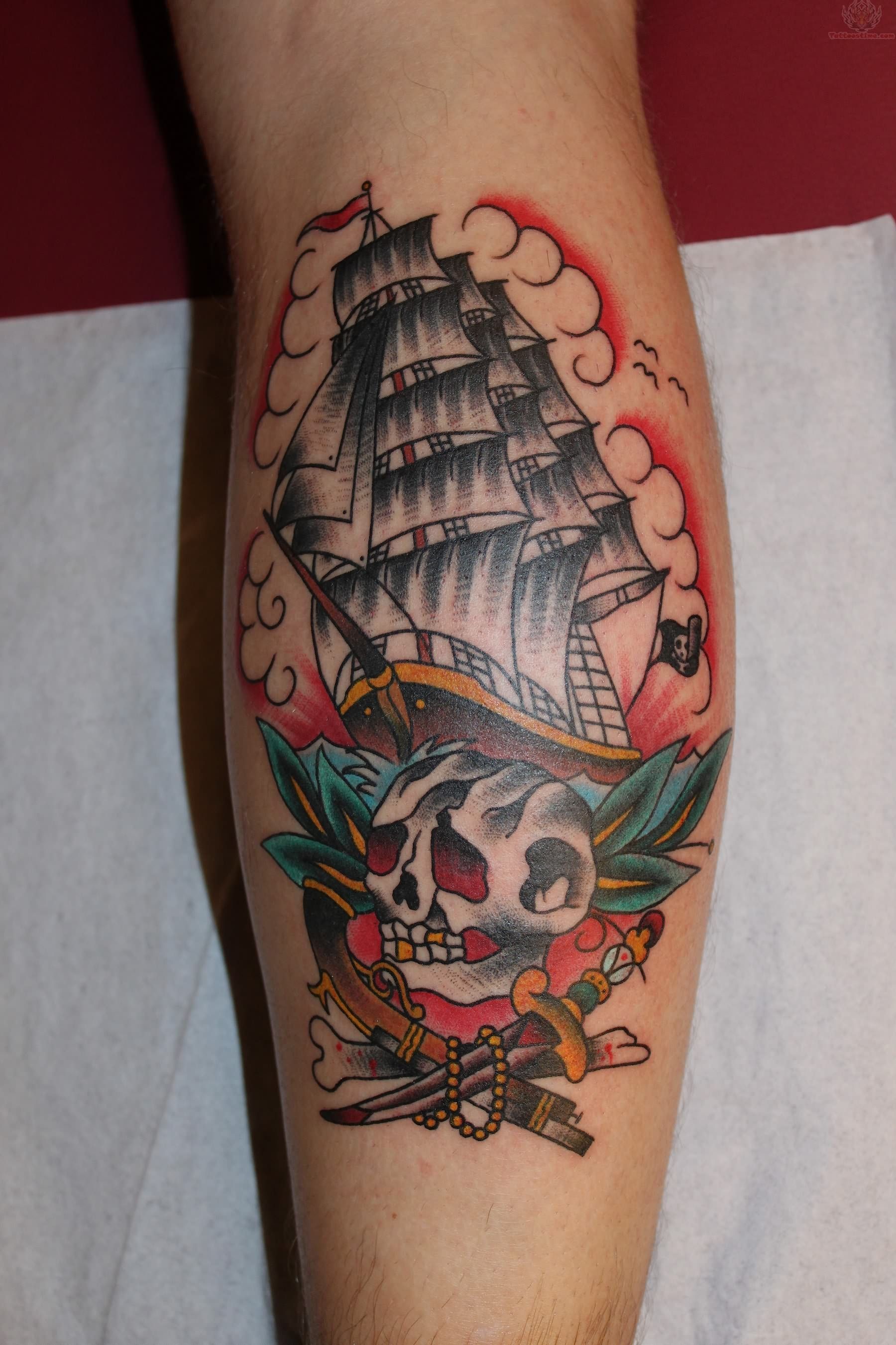 Traditional Nautical Tattoo Nautical Tattoo Ship Tattoo Pirate Tattoo