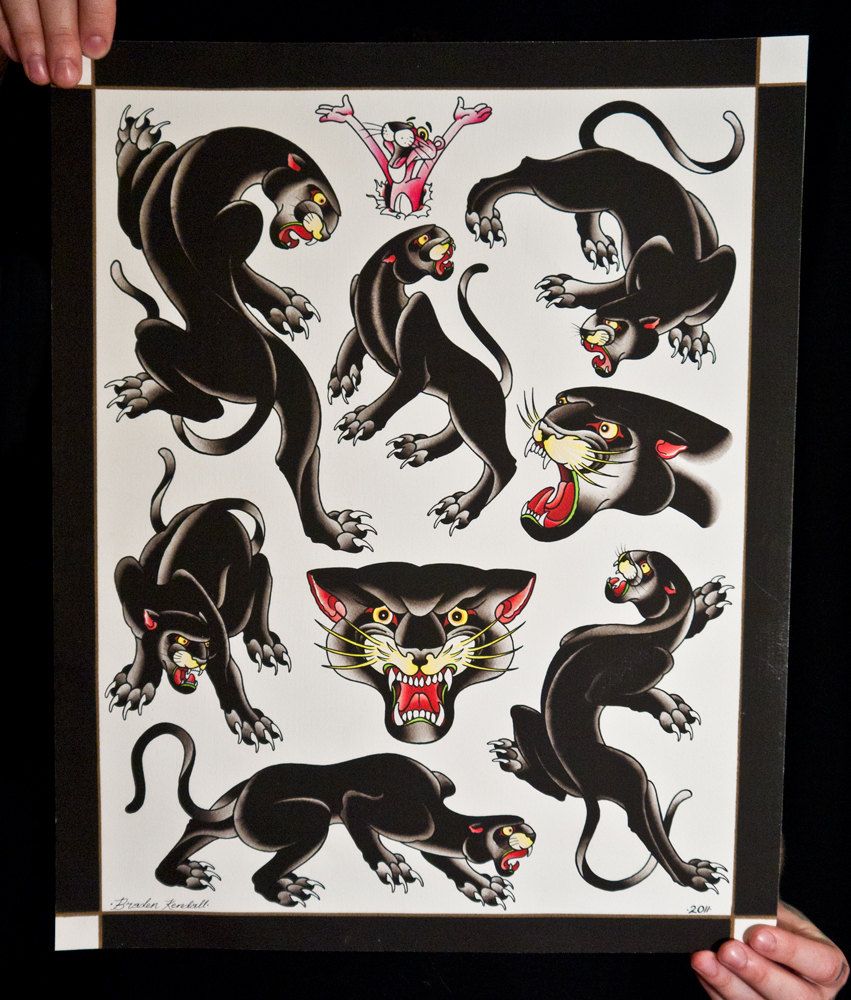 Classic Panther Tattoo Flash: Timeless Designs Revealed