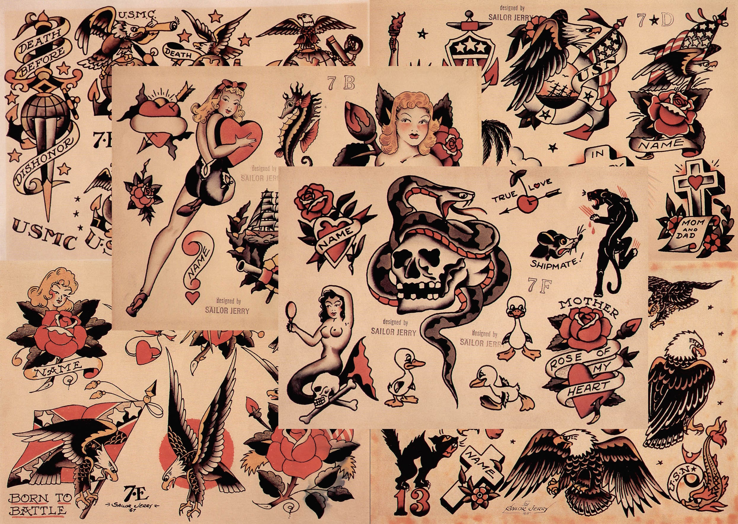 Traditional Tattoo Flash Sailor Jerry