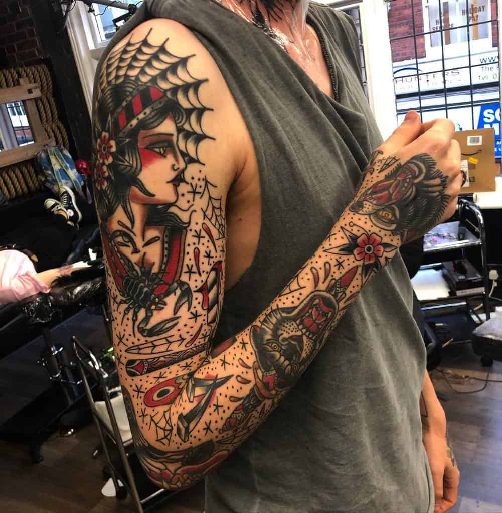 Traditional Tattoo Sleeve Filler Ideas