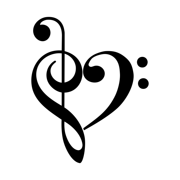 Treble Amp Bass Clef Heart Digital Print By Readyornotdesign On Etsy