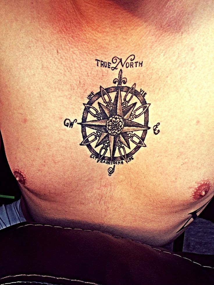 True North Compass Chest Tattoo Une Vie Extraordinaire A Beautiful