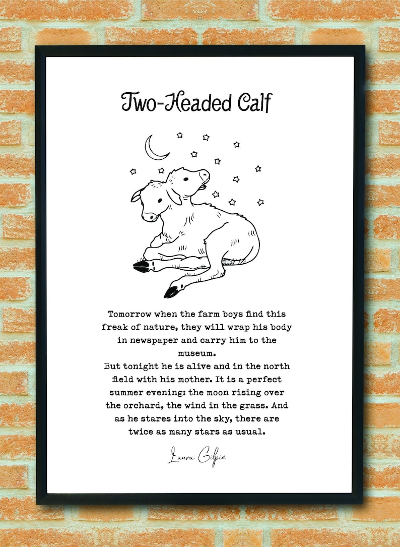 Two Headed Calf By Laura Gilpin Digital Poem Art Wall Art Print Digital Art Printable Jpg