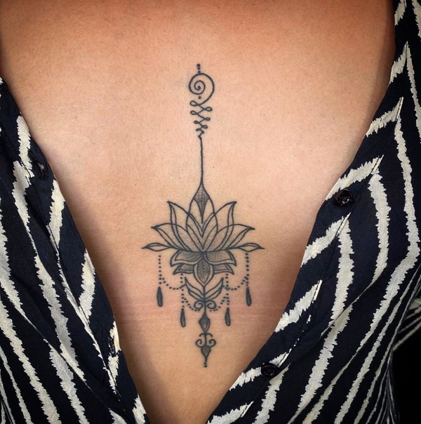 Unlock The Beauty Discover 15 Mesmerizing Sternum Tattoo Designs And