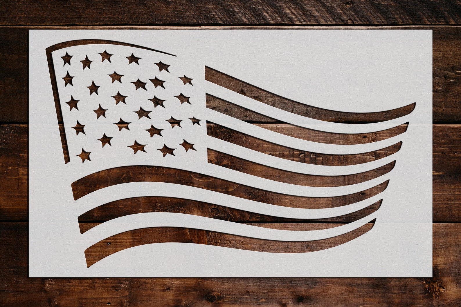 Us American Waving Flag Stencil My Custom Stencils