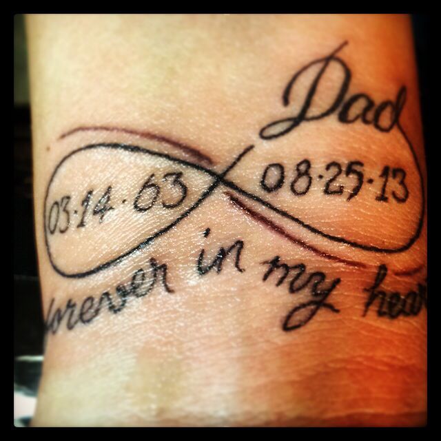 Very Tasteful Memorial Tattoo With The Infinity And The Quote And The