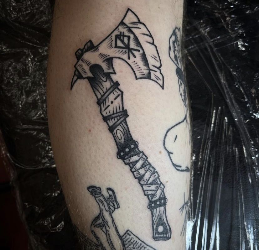 Viking Axe Tattoo In 2022 Axe Tattoo Viking Tattoos Mini Tattoos