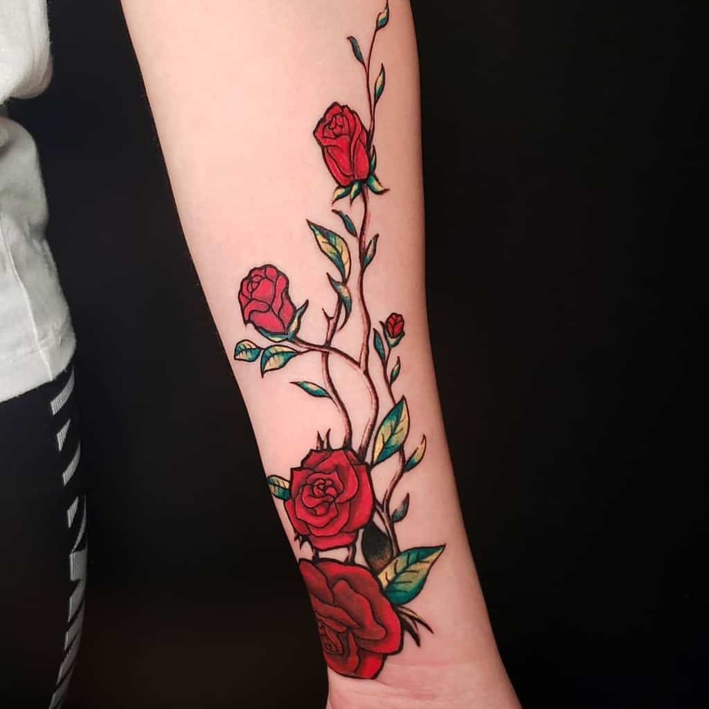 Vine of Roses Tattoo: Meaning and Designs