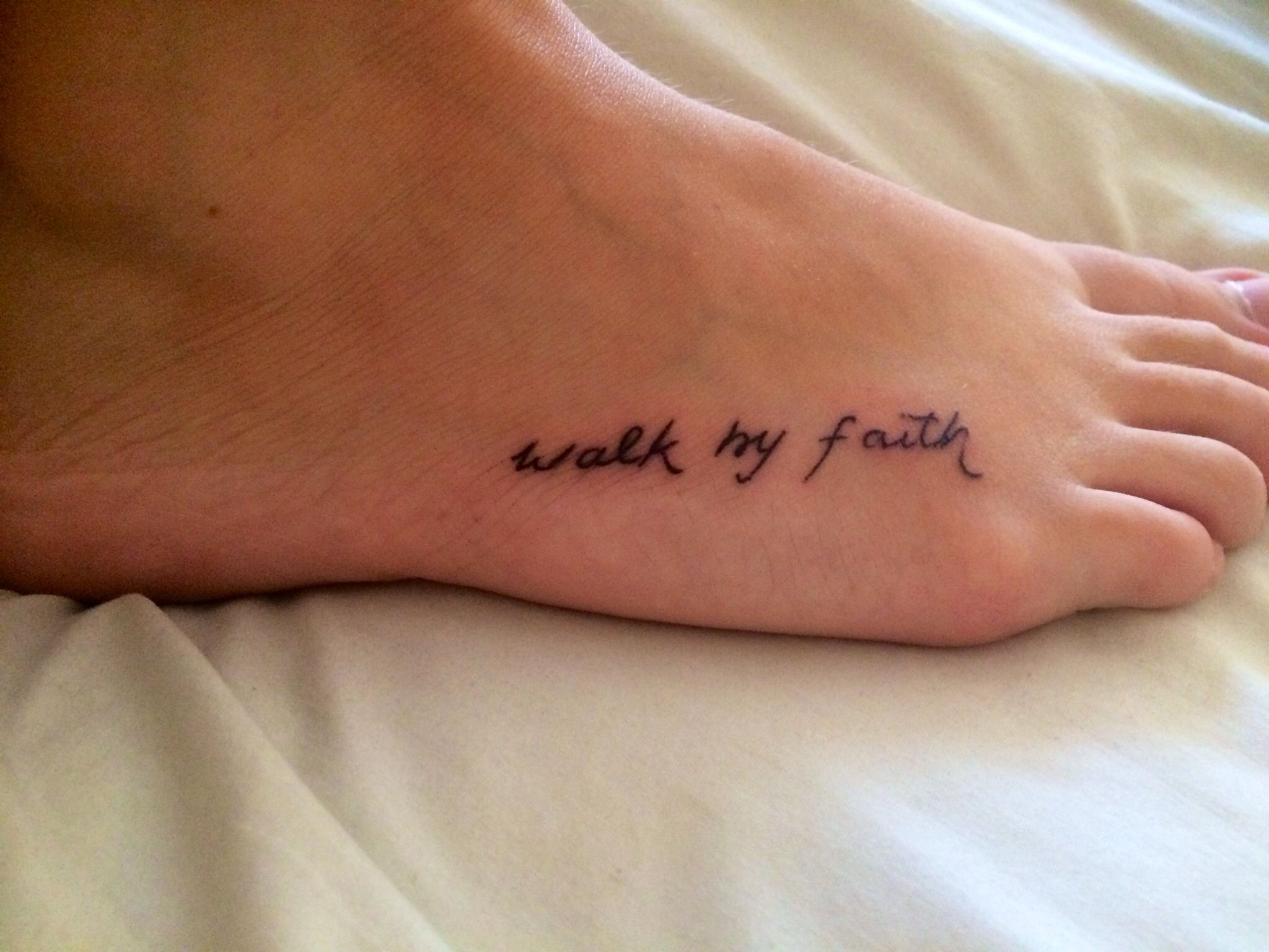 Walk By Faith Foot Tattoos