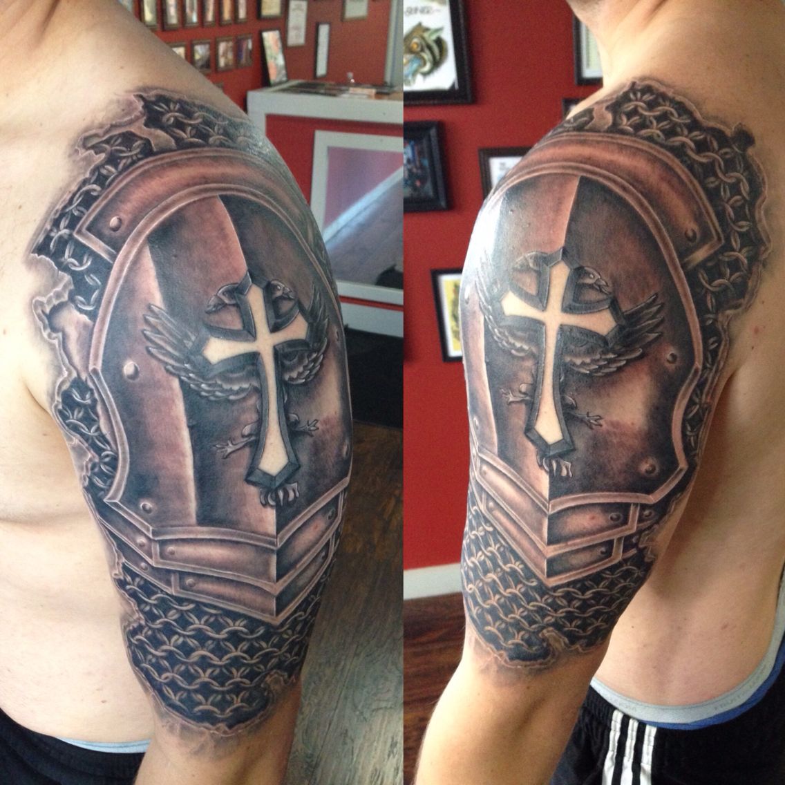 Warrior Shoulder Tattoo Armor Sleeve Tattoo Shoulder Armor Tattoo