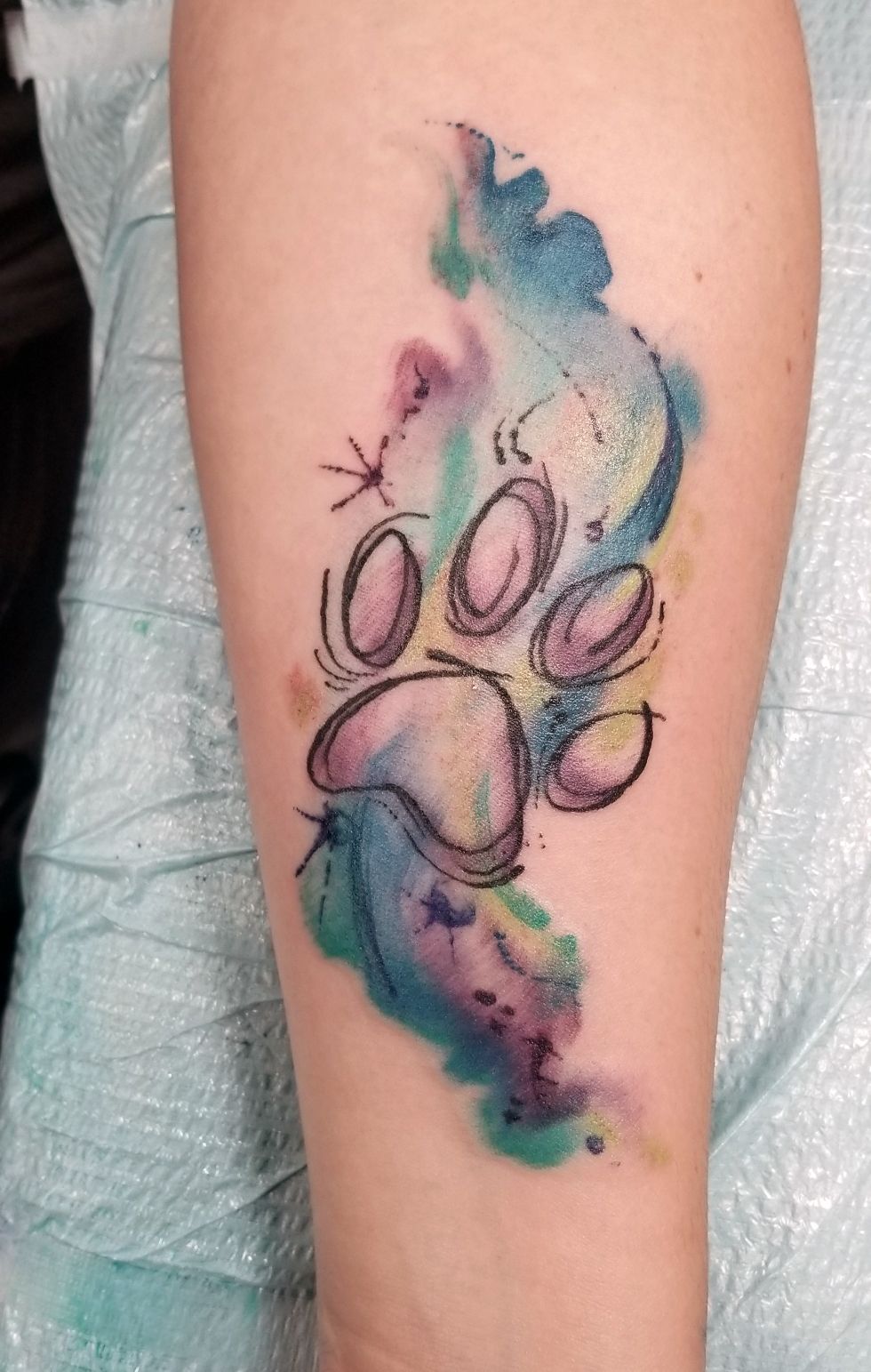 Watercolor Paw Print Tattoo Tattoo Mastery Academy