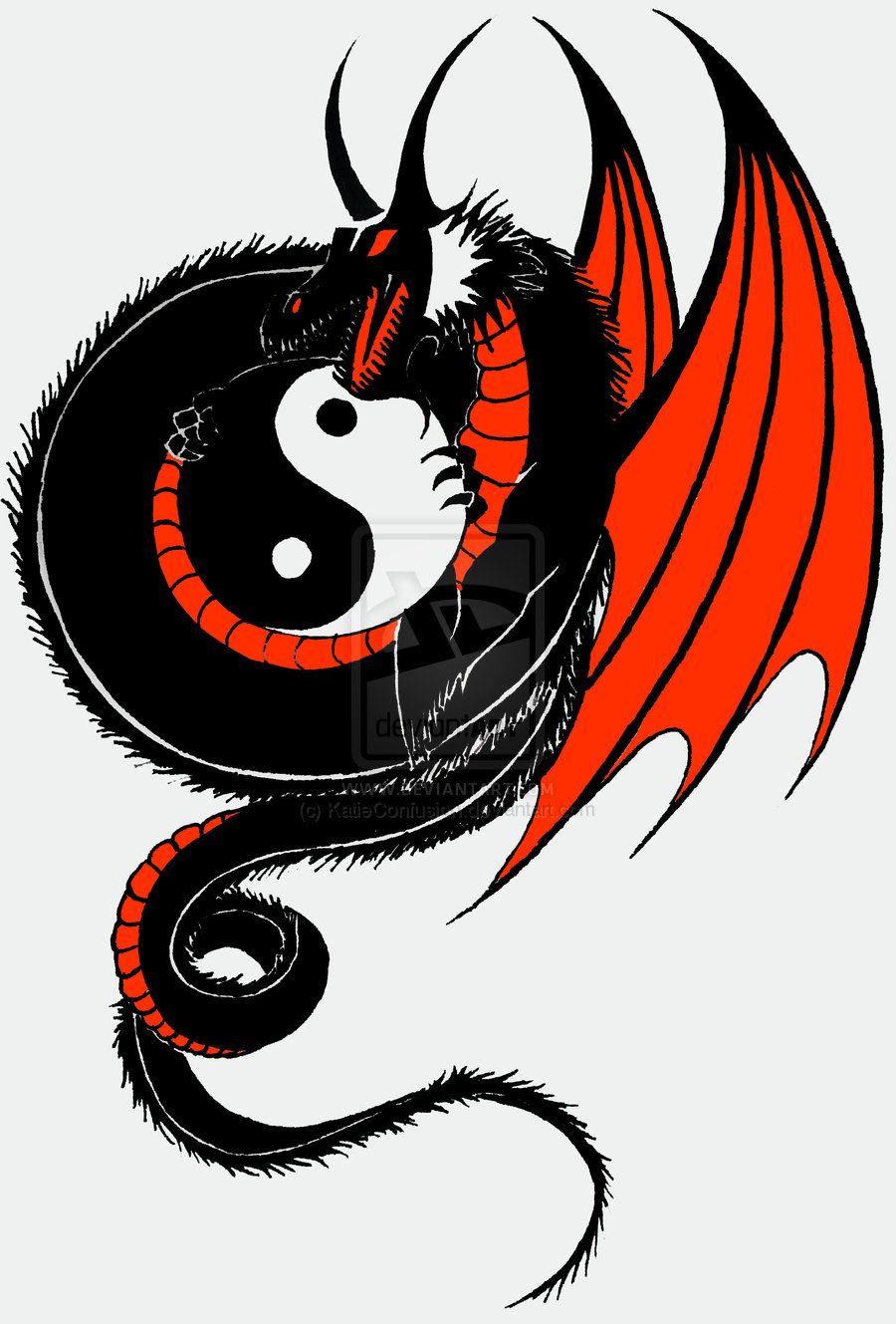 Yin Yang Dragon By Katieconfusion Deviantart Com On Deviantart Small Dragon Tattoos Yin Yang