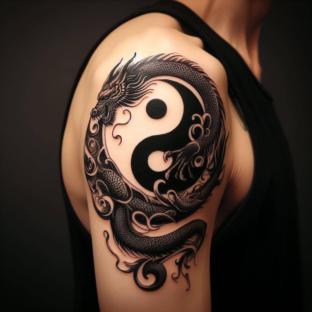 Yin Yang Dragon Tattoo Balancing Power And Harmony Your Own Tattoo Design Custom Designs